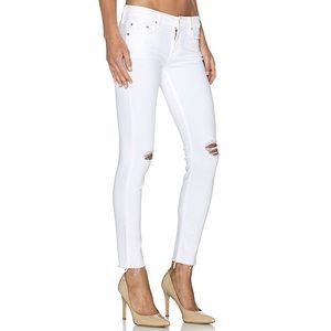 MOTHER Denim Looker Ankle Fray